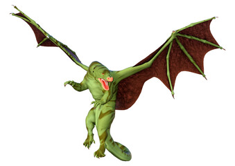 Fototapeta premium 3D Rendering Fairy Tale Dragon on White
