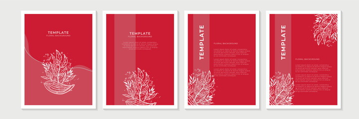 Social media stories, posts, highlights templates. Abstract floral vector backgrounds with copy space for text