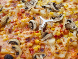 Pizza with Vegetables Pineapple and Mushrooms