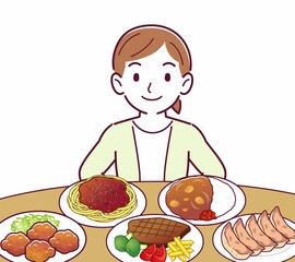 食べ放題を楽しむ人
