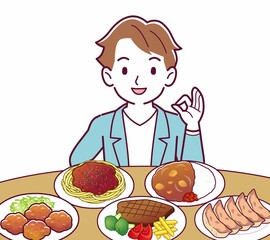 食べ放題を楽しむ人