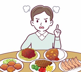 たくさん食べ物を食べる人