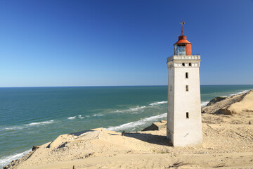 Lighthouse, Denmark, Rubjerg Knude, original location of the lighthouse, lost place, coast line...