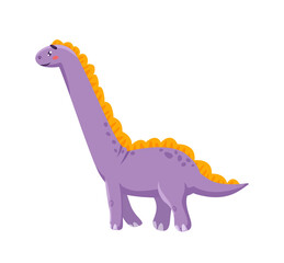 Cartoon happy dinosaur isolated on white background