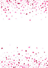 Red Mother Heart Backdrop. Pink Anniversary Texture. Purple Confetti Pleasure. Rose Paper Background. Elegant Frame.