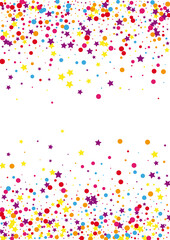 Blue Surprise Star Background. Happy Confetti Illustration. Pink Circle Element Decoration. Festive Dot Background.