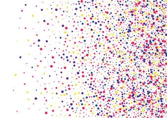 Red Triangle Carnival Background. Event Circle Illustration. Pink Design Confetti Isolated. Yellow Element Square.
