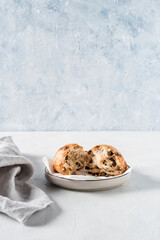 Front view of chocolate bread.