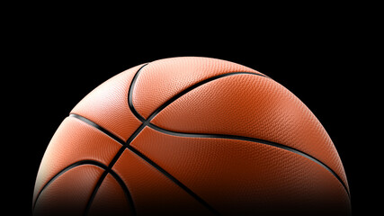 3d rende Half Basketball close-up