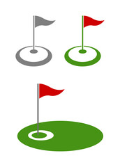 golf flag 3d icon