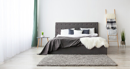 Minimalist style, comfortable contemporary home interior and ad in blog