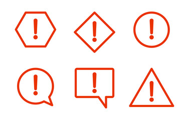 warning sign icon set
