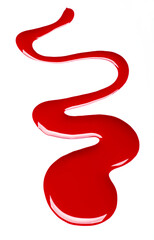Nail polish spilled isolated on a white