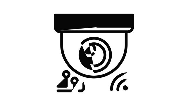 Indoor security camera icon animation outline best object on white background