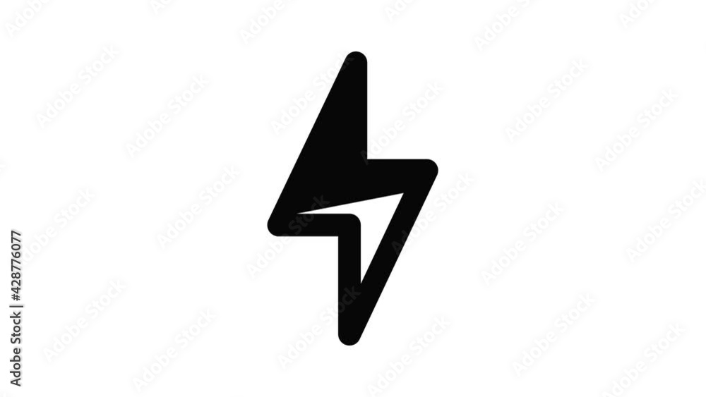 Poster light power icon animation outline best object on white background