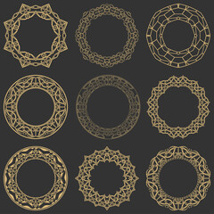 Set vintage circular ornament.