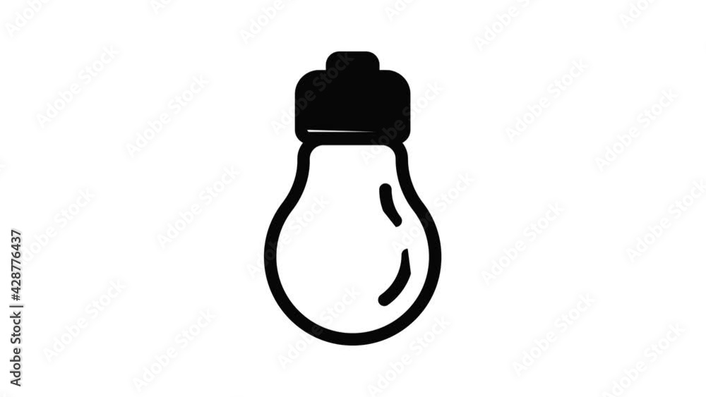 Poster light bulb icon animation outline best object on white background