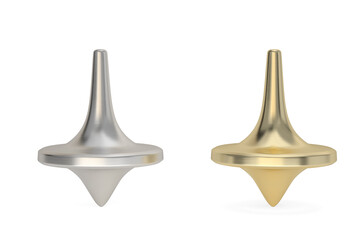 Spinning top Isolated On White Background, 3D rendering. 3D illustration.