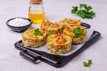 Vegetable muffins with shrimp