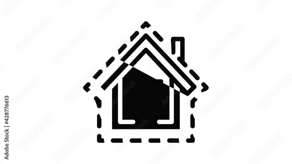Poster control home temperature icon animation outline best object on white background