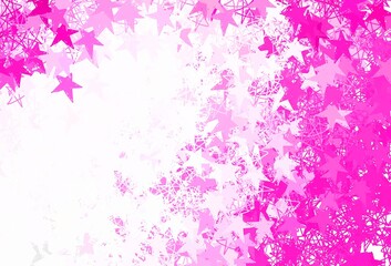 Naklejka na ściany i meble Light Pink vector texture with beautiful stars.