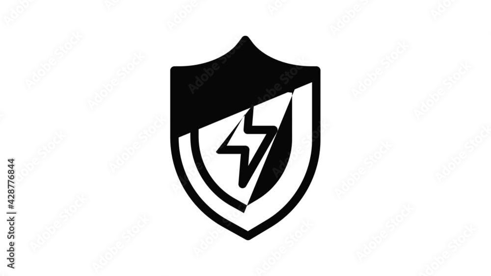 Aufkleber light shield icon animation outline best object on white background