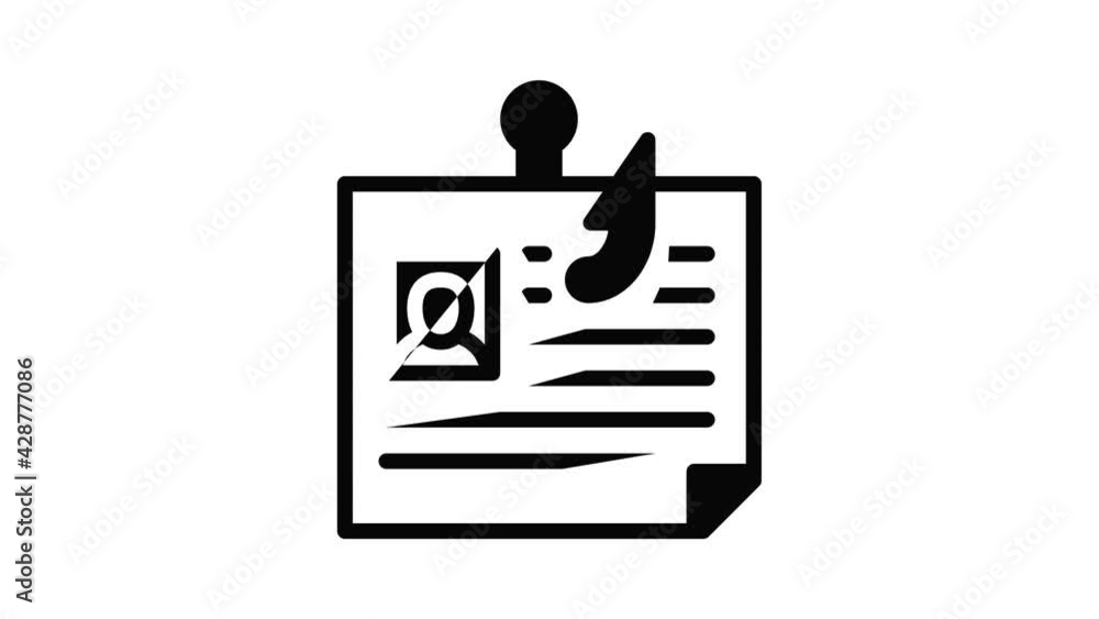 Poster personal data phishing icon animation outline best object on white background