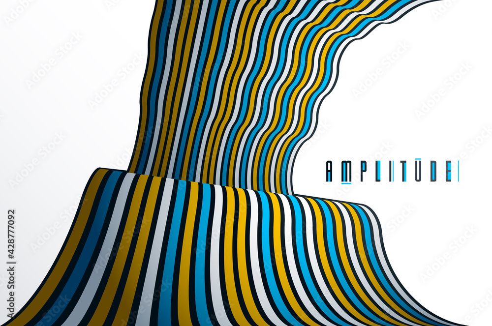 Poster minimal design of abstract lines in 3d perspective vector abstract background, minimalistic cool tre