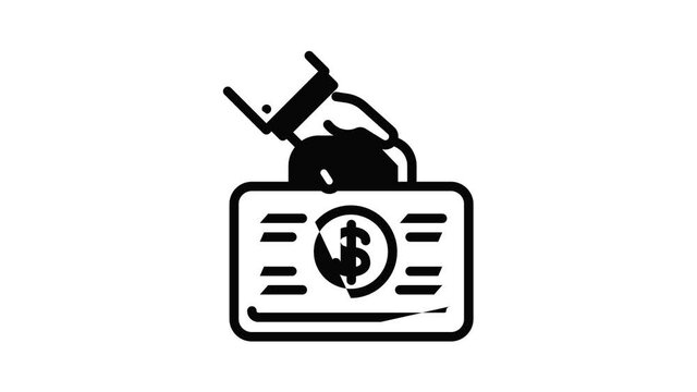 Corruption money case icon animation outline best object on white background