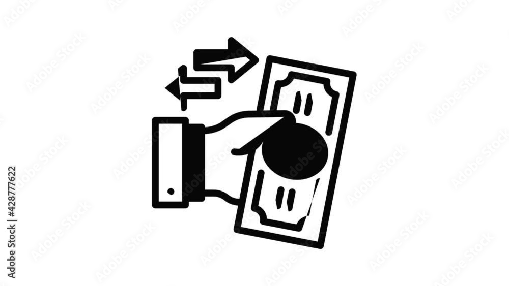 Poster reverse bribery icon animation outline best object on white background