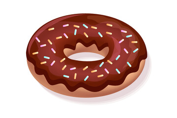 chocolate donut illustration isolated on white background