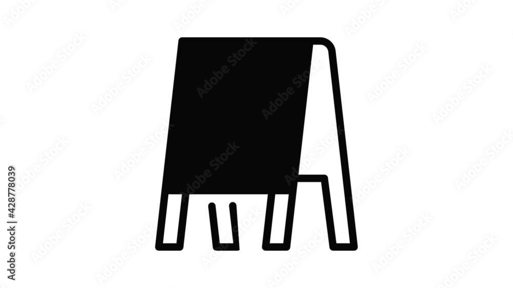 Poster stand board icon animation outline best object on white background