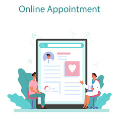 Cardiologist online service or platform. Idea of heart care