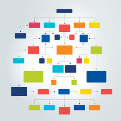 Infographics flowchart. Colored shadows scheme.