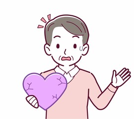 手にハートを持った人