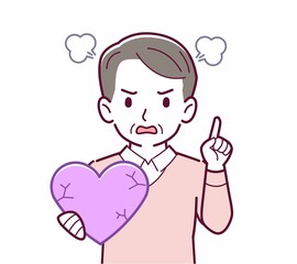 手にハートを持った人