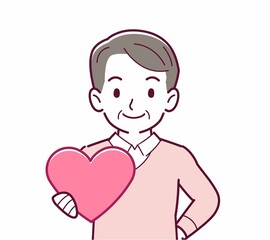 手にハートを持った人