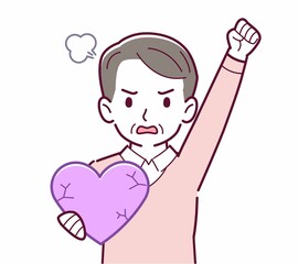 手にハートを持った人