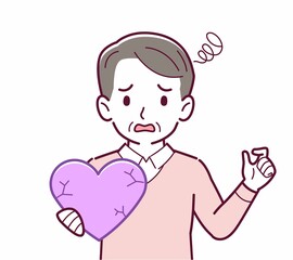 手にハートを持った人