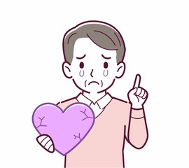 手にハートを持った人
