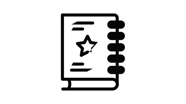 Sketch book icon animation outline best object on white background