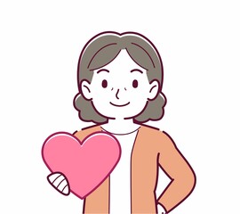 手にハートを持った人