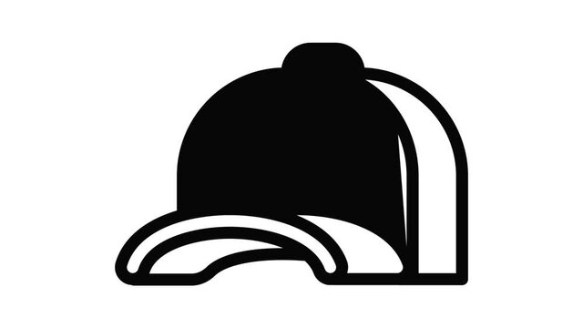 Star baseball cap icon animation outline best object on white background