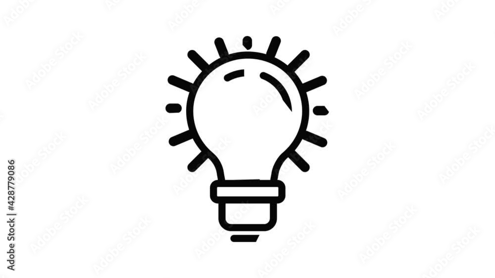 Aufkleber idea bulb icon animation outline best object on white background