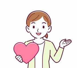 手にハートを持った人