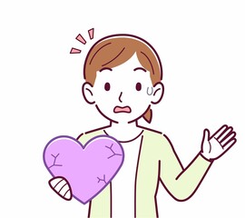 手にハートを持った人