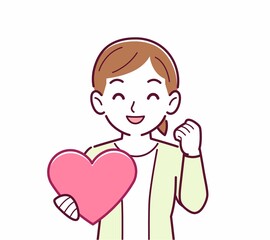 手にハートを持った人