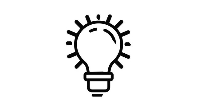 Idea bulb icon animation outline best object on white background