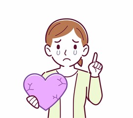 手にハートを持った人