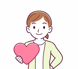 手にハートを持った人